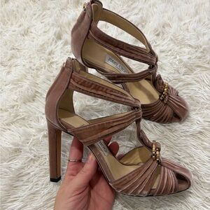 Jimmy Choo Krissy Heel - Size 37 US 6.5 - velvet mauve